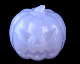 1.7" Blue Chalcedony Hand Carved Crystal Pumpkin