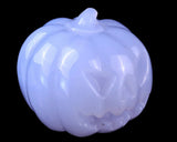 1.7" Blue Chalcedony Hand Carved Crystal Pumpkin