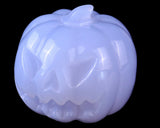 1.7" Blue Chalcedony Hand Carved Crystal Pumpkin