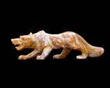 10.2" Chalcedony Hand Carved Crystal Wolf
