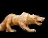 10.2" Chalcedony Hand Carved Crystal Wolf