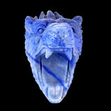 10.4" Blue Aventurine Hand Carved Crystal Wolf Head