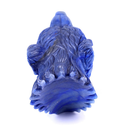 Kindred Vein 10.4" Blue Aventurine Hand Carved Crystal Wolf Head Sculpture (SKU: 2100164) - Photo 5