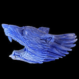 10.4" Blue Aventurine Hand Carved Crystal Wolf Head