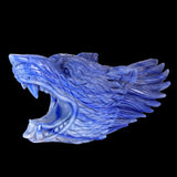 10.4" Blue Aventurine Hand Carved Crystal Wolf Head