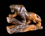 10.6" Leopard Skin Jasper Hand Carved Crystal Leopard