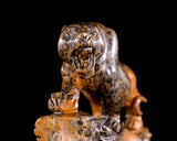 10.6" Leopard Skin Jasper Hand Carved Crystal Leopard