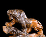 10.6" Leopard Skin Jasper Hand Carved Crystal Leopard