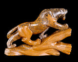 10.6" Leopard Skin Jasper Hand Carved Crystal Leopard