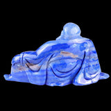 10.0×3.9×5.3" Blue Aventurine Hand Carved Crystal Buddha