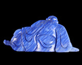 10.0×4.0×4.7" Blue Aventurine Hand Carved Crystal Buddha