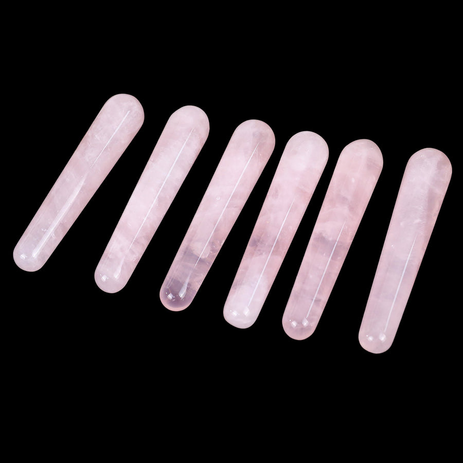 100mm Rose Quartz Hand Carved Guasha Wand,Massage Stick