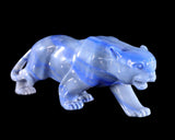 11.4" Blue Aventurine Hand Carved Crystal Leopard