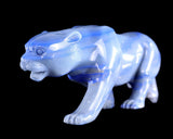 11.4" Blue Aventurine Hand Carved Crystal Leopard