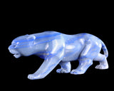 11.4" Blue Aventurine Hand Carved Crystal Leopard