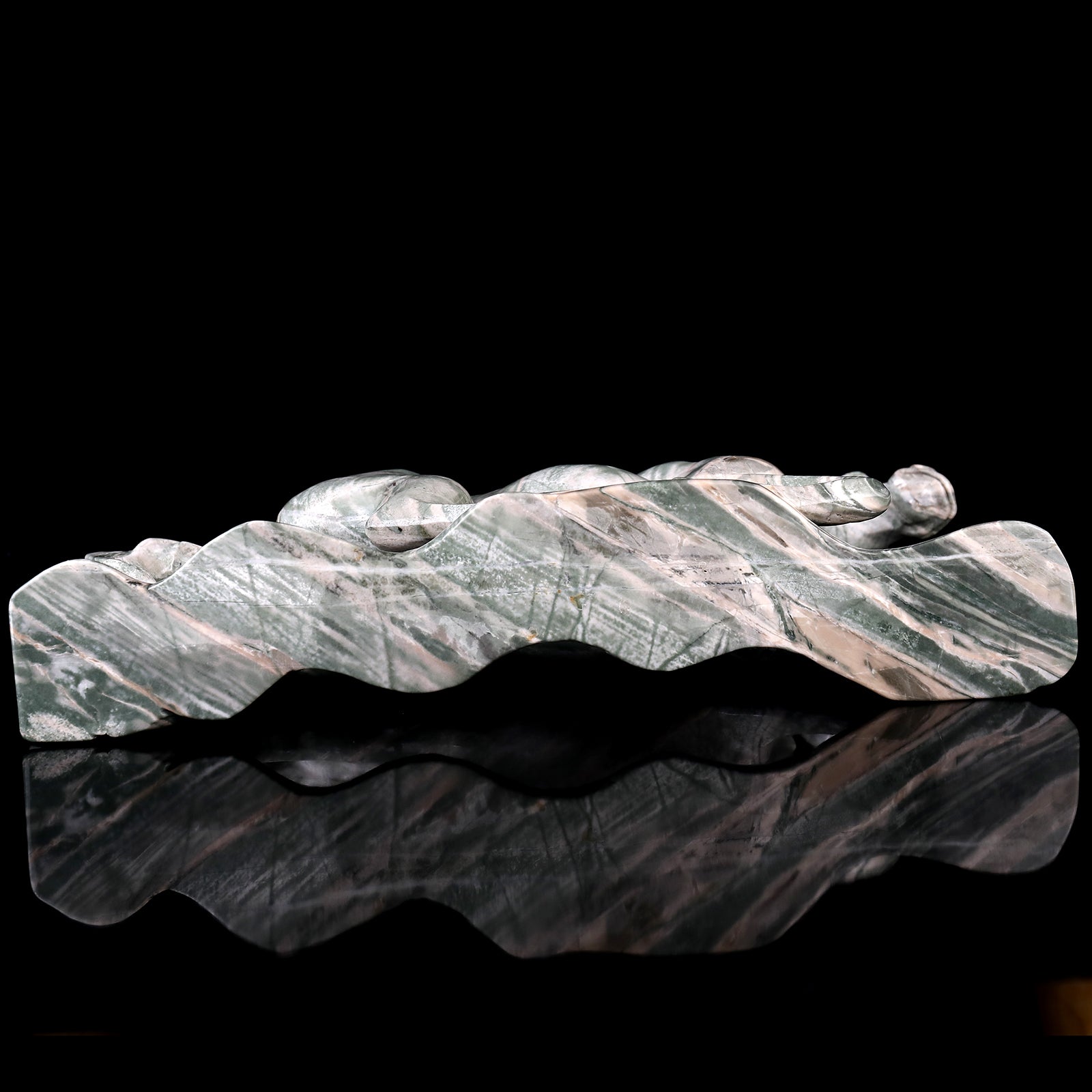 Kindred Vein 6.3" Nine Dragon Jade Hand Carved Crystal Horse Sculpture (SKU: 2100097) - Photo 8