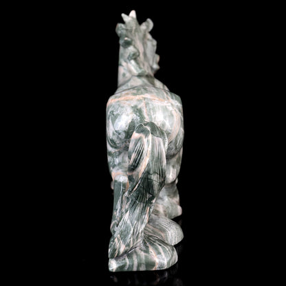 Kindred Vein 6.3" Nine Dragon Jade Hand Carved Crystal Horse Sculpture (SKU: 2100097) - Photo 6