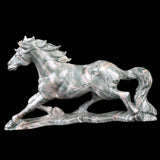 6.3" Nine Dragon Jade Hand Carved Crystal Horse
