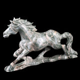 6.3" Nine Dragon Jade Hand Carved Crystal Horse