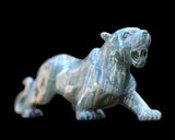 11.6" Nine Dragon Jade Hand Carved Crystal Leopard
