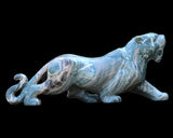 11.6" Nine Dragon Jade Hand Carved Crystal Leopard