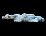 11.6" Nine Dragon Jade Hand Carved Crystal Leopard