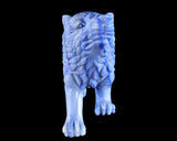 11" Blue Aventurine Crystal Wolf: Hand Carved Home Decor
