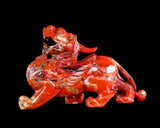 11.4" Natural Red Jasper Hand Carved Crystal Kylin