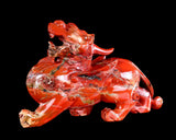 11.4" Natural Red Jasper Hand Carved Crystal Kylin