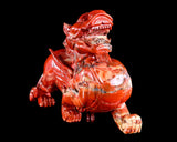 11.4" Natural Red Jasper Hand Carved Crystal Kylin