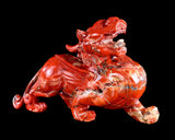 11.4" Natural Red Jasper Hand Carved Crystal Kylin