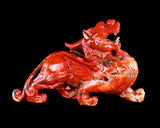 11.4" Natural Red Jasper Hand Carved Crystal Kylin
