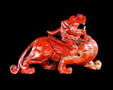 11.4" Natural Red Jasper Hand Carved Crystal Kylin