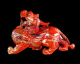 11.4" Natural Red Jasper Hand Carved Crystal Kylin