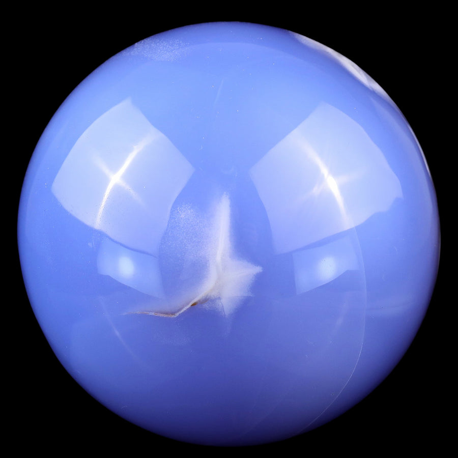 110mm Blue Chalcedony Hand Carved Crystal Sphere