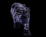 13.8" Black Obsidian Hand Carved Crystal Leopard