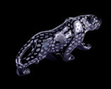 13.8" Black Obsidian Hand Carved Crystal Leopard