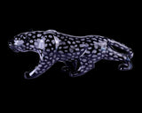 13.8" Black Obsidian Hand Carved Crystal Leopard