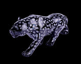 13.8" Black Obsidian Hand Carved Crystal Leopard
