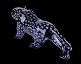 13.8" Black Obsidian Hand Carved Crystal Leopard