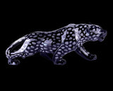 13.8" Black Obsidian Hand Carved Crystal Leopard