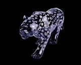 13.8" Black Obsidian Hand Carved Crystal Leopard