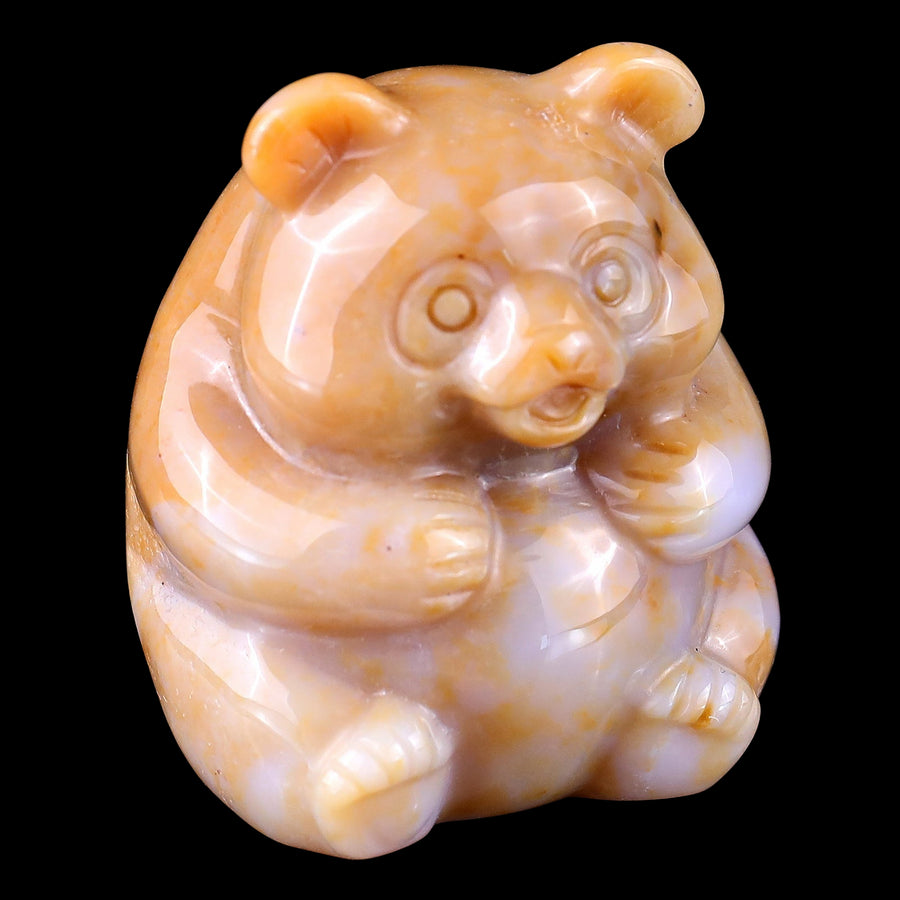 2.0" Chalcedony Hand Carved Crystal Panda