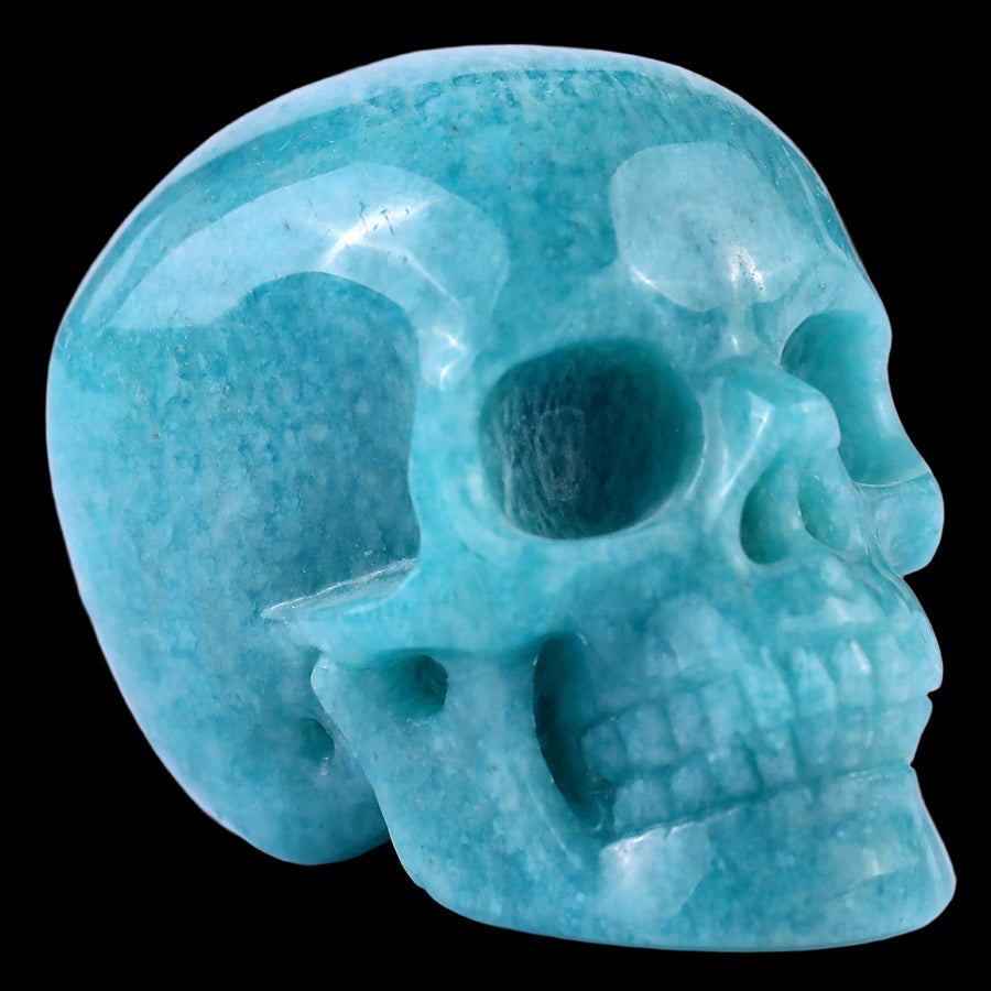 2.2" Amazonite Hand Carved Crystal Realistic Skull | No.038