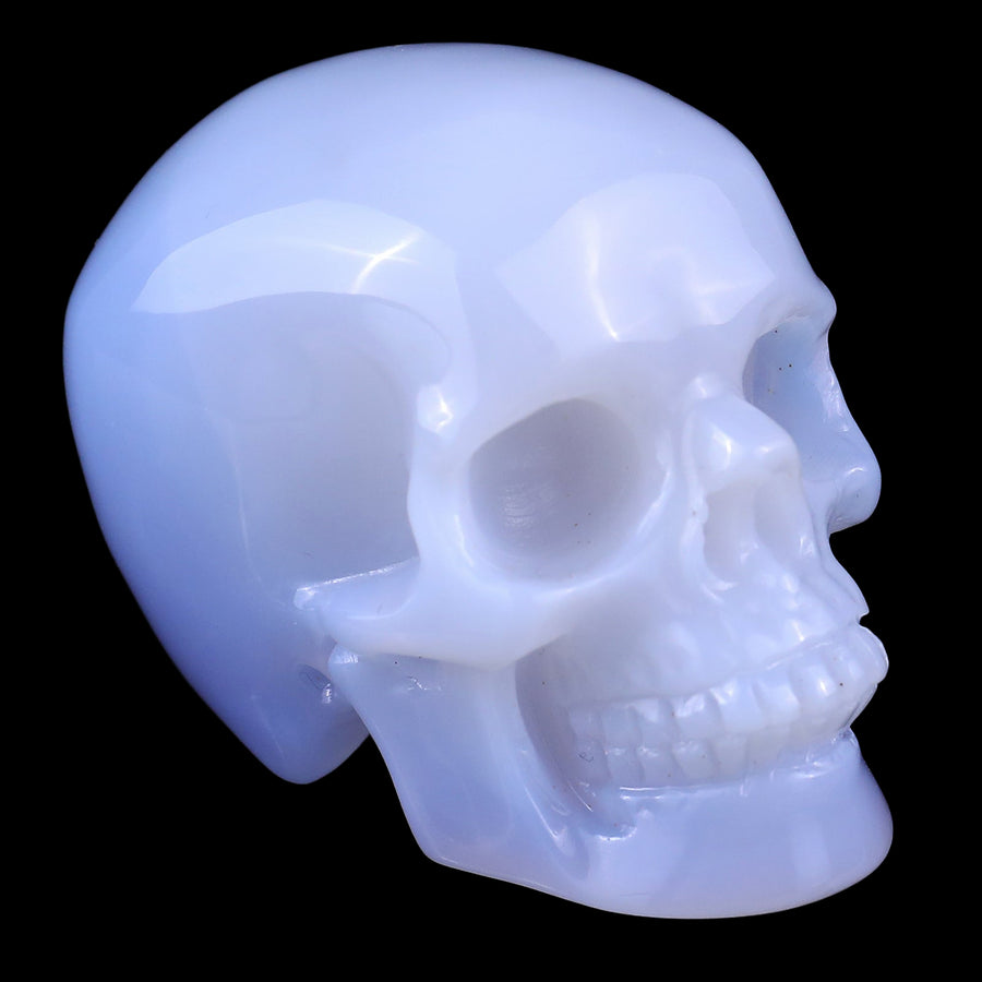 2.2" Blue Chalcedony Hand Carved Crystal Realistic Skull