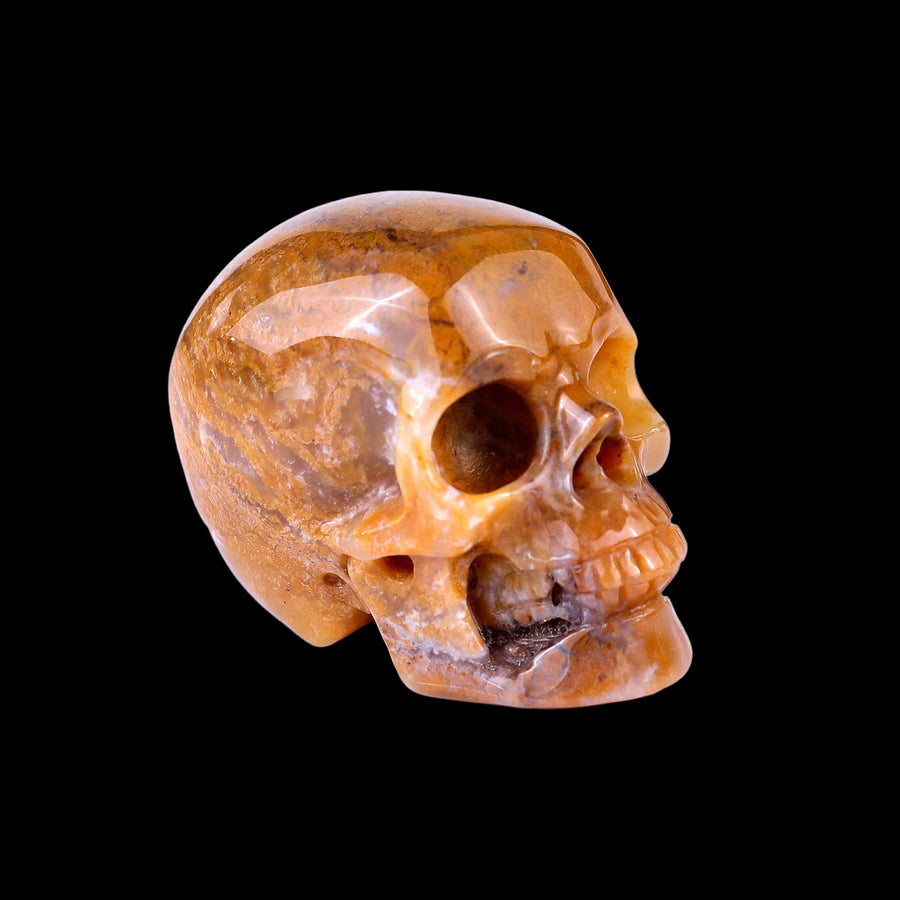 2.2" Chalcedony Hand Carved Realistic Skull | No.144