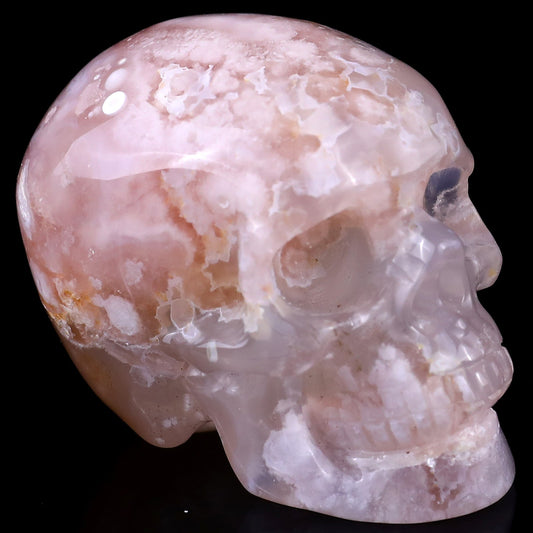 Kindred Vein 2.2" Sakura AgateHand Carved Crystal Realistic Skull (SKU: 2100021) - Photo 1