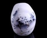 2.2" White Opal Hand Carved Realistic Skull