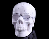 2.2" White Opal Hand Carved Realistic Skull