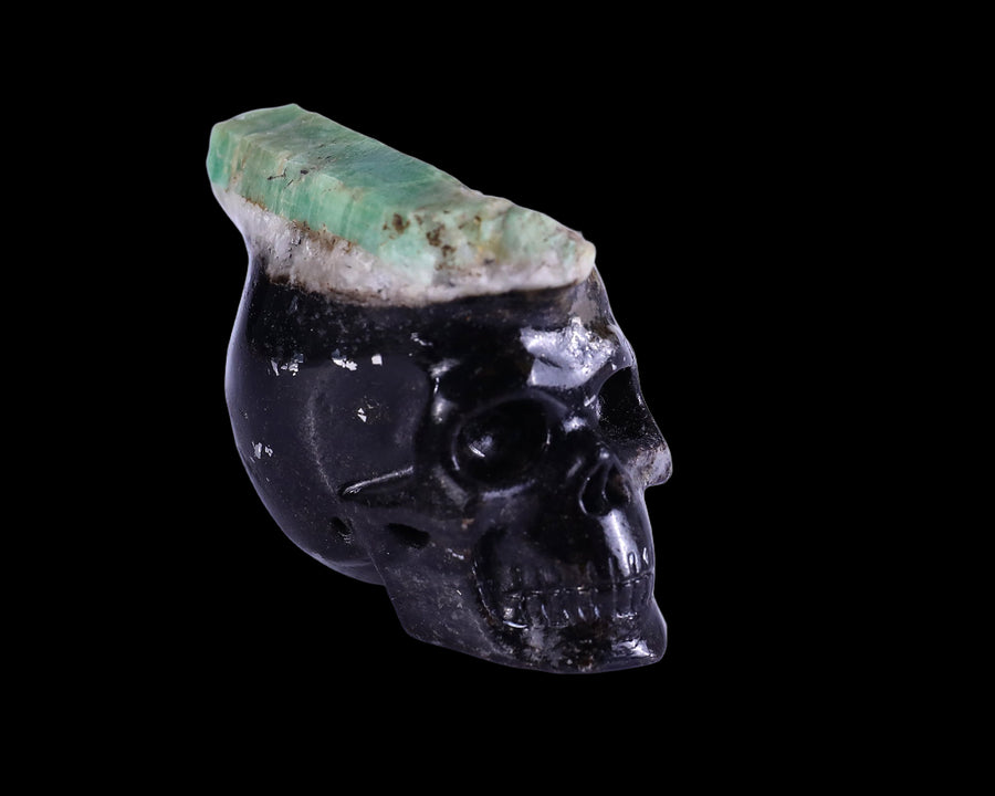 2.3" Emerald Hand Carved Mineral Specimen Skull